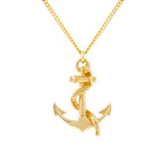 Anchor Necklace - Gold Luck Necklace, Good Luck Necklace, Anchor Pendant, Talisman Necklace, September Birthstone Jewelry, Anchor Necklace, Gift Graduation, Ocean Lover, Necklace Charm