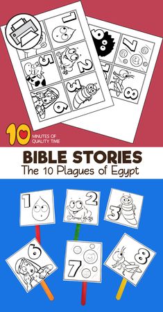 the ten bible stories for kids to learn with numbers and letters, including one that is missing