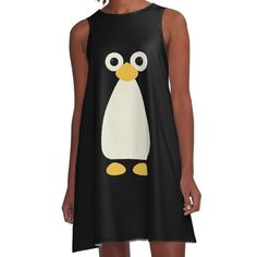 Loose-fit, mid-length sleeveless dress with silky handfeel. Printed on both sides. Machine washable. Size range XS-2XL. "Penguin" is a creative and unique design that features a charming penguin blending seamlessly into a black t-shirt or product. The design is minimalistic, with the only element being the penguin itself, adding a touch of whimsy and humor to the design. "Penguin" is a versatile design that can be used on a wide range of products, including t-shirts, tote bags, phone cases, and more. With its clever use of color and adorable subject matter, "Penguin" is the perfect design for anyone looking to add a touch of fun and playfulness to their wardrobe or accessories. The Penguin, Woven Dress, Black T Shirt, Dress Fabric, Mid Length, Black Tshirt, Penguins, Blending, Dresses For Sale