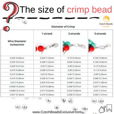 the size of crimped beads