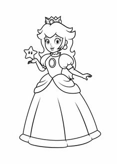 princess peach from mario kart coloring page