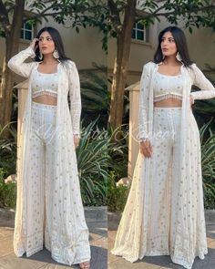 White Skirt Crop Top Outfit, Short Koti Dress Design, Skirt Plazo Design, Long Skirt And Top Indian, Skirt Top Indian Outfit, Long Koti, Skirt And Top Indian, Ethereal Elegance