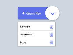 a blue and white sign that says, create new document with the word's image below it