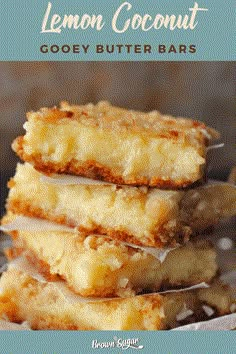 lemon coconut honey butter bars recipe on a plate