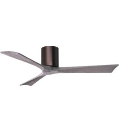 a ceiling fan with two blades attached to it's blades, on a white background