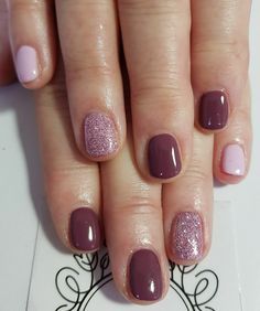 Neutral Nail Art Designs, Mauve Nails, Sparkle Nails, Colorful Nail Designs, Neutral Nails, Dipped Nails, Fancy Nails, Powder Nails