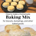 the cover of how to make homemade baking mix for biscuits, dumplings, and other baked goods