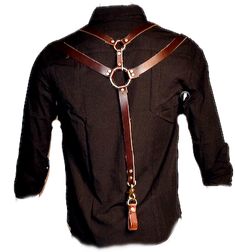 East Hollywood, Small Leather Accessories, Hollywood Studio, Leather Suspenders, Statement Tees, Brown Silver, The Double, Black Hardware, Classic Leather