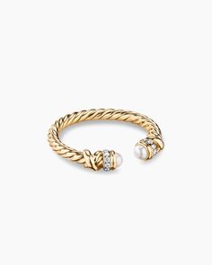 Petite Helena Ring in 18K Yellow Gold with Diamonds, 2.5mm Petite Jewelry, David Yurman Ring, Cable Bracelets, Jewelry Lookbook, Gold Threads, Jewelry Inspo, Dream Jewelry, David Yurman, Me Time