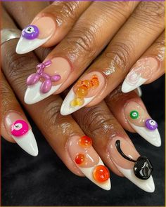 Let your creativity shine with our collection of adorable nail art design ideas for girls.Get ready to express your unique style, experiment with different colors and techniques, and let your nails become a canvas for self-expression. It's time to have fun and create manicures that are as vibrant and beautiful as you are! 💅🌈✨ #NailArtIdeasForGirls #CuteManicures #CreativeNails #ExpressYourStyle Nail Designs With Flowers, Ongles Goth, Dot Nail Art Designs, Girls Nail Designs, 3d Nail Art Designs, Fun Nail Colors, Sculpted Nails, Dot Nail Art