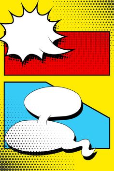 pop art comic book covers with speech bubbles in the center and an empty bubble above them