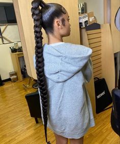 Slick Ponytail, Braided Pony, Pony Hairstyles, Cute Ponytails, Big Box Braids Hairstyles, Dyed Hair Inspiration