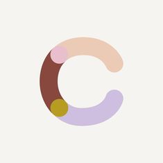 the letter c is made up of different colors