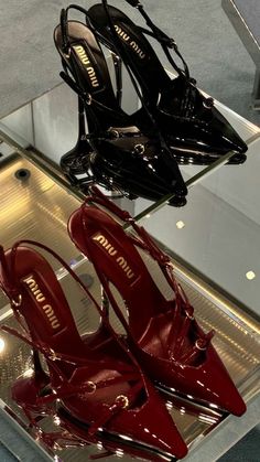 Miu Miu Heels, Pretty Heels, Dr Shoes, Fashion Shoes Heels, Shoes Heels Classy, Heels Classy, Fancy Shoes, Girly Shoes, Shoe Inspo