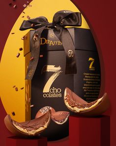 an egg shaped box with chocolates in it