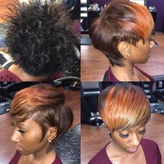 Instagram Afro Look, Cheveux Oranges, Short Hair Styles African American, Black Women Short Hairstyles, Short Black Hairstyles, Short Haircut, Short Hair With Bangs, African Hairstyles, Short Bob Hairstyles