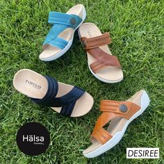 Add some pizzazz to your style this weekend! Slide your feet into these Halsa Desiree leather sandals made with soft leather & a contoured footbed, to keep you comfy all day, every day. 🌸🍀#LuckyFeetShoes#Halsa Cork Wedge, Shoe Brands, Comfortable Shoes