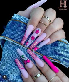 Stilleto Nails Designs, Acrylic Toe Nails, Punk Nails, Sassy Nails, Long Acrylic Nail Designs, Nails Design With Rhinestones, Dope Nail Designs, Acrylic Nails Coffin Pink, Long Square Acrylic Nails