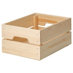 a wooden box with two compartments on each side