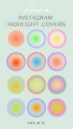 an image of different colored circles with the text instagramm highlight covers