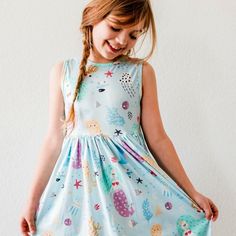 The Perfect Dress For School, Special Occasions, And Everyday Play! Scoop Back And Ballet Neckline Make Getting Dressed A Breeze. Full Skirt Makes Twirling Extra Fun. Super Soft Fabric Stays Bright Wash After Wash. Features Under The Sea Theme Including Mermaids, Narwhals And More. Instructions: Wear-Twirl-Repeat Fit & Fabric & Care: True To Size (Resists Wrinkles And Shrinkage) Polyester/Spandex Blend Wash Cold, Tumble Dry Low Or Lay Flat To Dry Whimsical Blue Dress For Dress-up, Blue Sleeveless Dress For Beach, Whimsical Summer Dresses For Playdate, Whimsical Spring Playwear Dresses, Summer Blue Twirl Dress For Playdate, Blue Twirl Dress For Summer Playdate, Whimsical Summer Twirl Dress For Playdate, Whimsical Twirl Dress For Summer Playdate, Playful Sleeveless Twirl Dress For Playwear