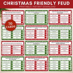 printable christmas friendy feed cards with the words,