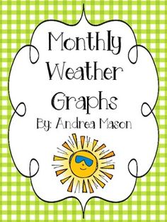 a green and white checkered background with the words, month weather graphs