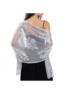 Color:Silver;Package Contents:1 X Shawl;Size:60*190cm; Silver Shawl, Mesh Scarf, Cape Wedding Dress, Evening Shawls, Bridal Bolero, Scarf Material, Women's Evening Dresses, Lightweight Scarf, Warm Scarf