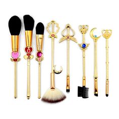 Sailor Moon Makeup, Gold Henna, Gold Cosmetic, Gold Makeup Looks, Waterproof Eyeliner Pencil, Liquid Glitter Eyeshadow, Makeup Brush Bag, Perfume Organization, Anime Makeup