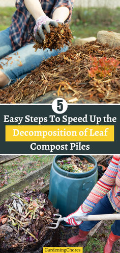 a woman sitting on the ground next to a composting bin