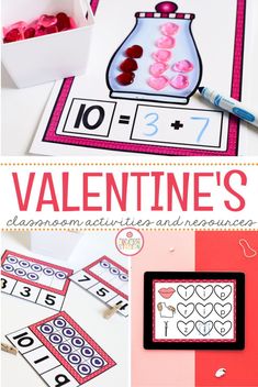 valentine's day activities and printables for kids to do with the numbers