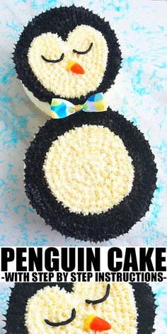 there are two cupcakes that have been made to look like penguins