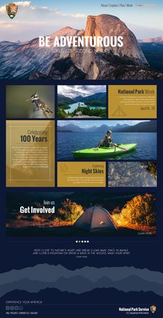 the website design for an outdoor camping company