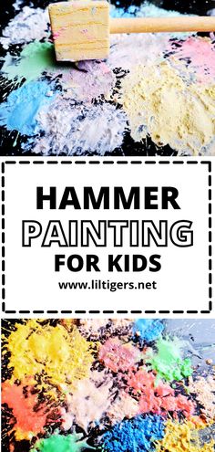 Easy Hammer Painting for kids Smash Art Preschool, Fairytale Process Art, Preschool Sensory Art, Sensory Stations For Preschool, Messy Art Projects, Hands On Art Projects, Process Art Ideas For Adults, Process Art For Adults, Prek Art Show Ideas