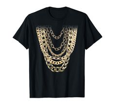 PRICES MAY VARY. This awesome Golden Chains design is made for people who love gold, wearing golden chains, want imitation chains on their neck and anyone who has good sense of humor. Get surrounded by like minded people, attract their attention and make them smile. Show up at the Halloween Party with this awesome Gold Chains tee and show your love for gold jewelry, Hip Hop and big gold chains! Show your unique, original, funny, cool and awesome style to your friends. A great birthday gift idea Trendy Gold Necklace For Streetwear, Gold Chain Necklace For Streetwear, Cheap Hip Hop T-shirt With Custom Print, Chains Design, Big Gold Chains, Gold Chain Hip Hop, Cheap Men's Hip Hop T-shirt, Like Minded People, Hip Hop Chains