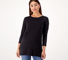 Stay in this easygoing, sumptuously soft tunic all day and past your bedtime? Yes! It's just that delightfully comfy. From Lands' End. Knit Tunic, Lands End, Knit Jersey, Length Sleeve, Tunic Tops, Long Sleeve Blouse, Crew Neck, Knitting, Women's Top