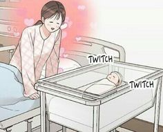 a baby in a crib with the words switch on it