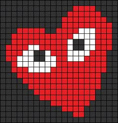 an image of a pixellated heart with eyes