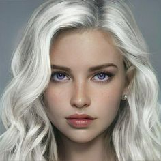 Silver Hair Artbreeder, Artbreeder Female White Hair, White Hair Purple Eyes Girl, Artbreeder Girl White Hair, Purple Eyes Character, Violet Eyes Aesthetic, White Hair And Brown Eyes, White Hair Brown Eyes, Blonde Hair Purple Eyes