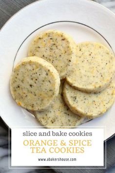 orange and spice tea cookies on a white plate