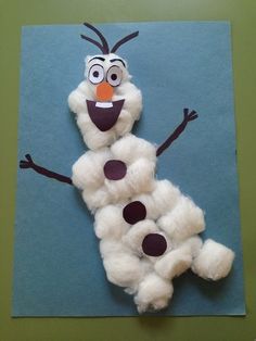 a craft made to look like a snowman with his arms and legs stretched out