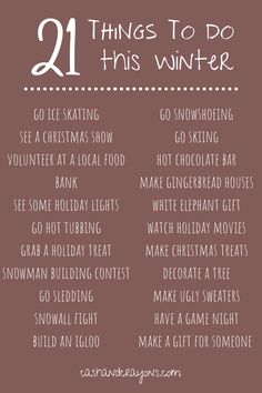 the 21 things to do this winter