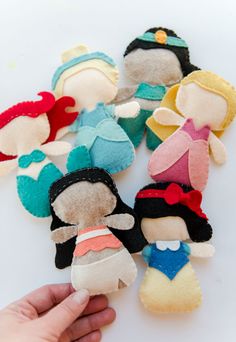 the princess plushie diy pattern has been made with felt and is ready to be sewn