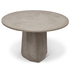 a round concrete table on an isolated white background