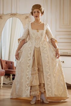 This beautiful 18th century rococo gown, also called Robe a la Francais, sack dress, mantua dress, was tailored for You and will look stunning  for Your dancing masquerade ball or other special occasion. Many artists have tried to display such beauty in their works. This costume tailored in inspiration of painter Jean Antoine Watteau. This costume includes dress gown tailored of decorative fabric, with decorated taffetta petticoat. Brooch and fan are not included. The new dress we tailor to Your Rococo Fashion 18th Century, Mantua Dress, 18th Century Wedding, Roccoco Dresses, Scad Fashion, 18th Century French Fashion, Ballroom Extravaganza, 1700s Dresses, Rococo Costume