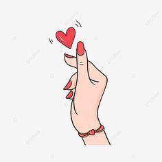 a woman's hand holding a red heart in the air, illustration, cartoon png and psd