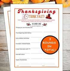 three round in total thanksgiving printables with pumpkins and corn on the table