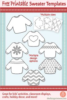 the free printable sweater templates for kids