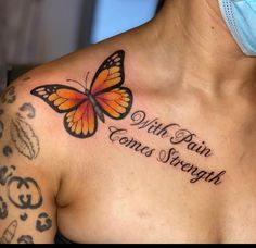 With Pain Comes Strength, Hand Tattoos For Girls, Cute Hand Tattoos, Butterfly Tattoos For Women, Forarm Tattoos, Leg Tattoos Women