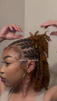 Mid Locs Hairstyles, Half Up Half Down Starter Loc Styles, Cute Loc Hairstyles For Women Short, Short Retwist Styles, Back To School Loc Styles, First Retwist Starter Locs Style, 4c Loc Styles, Starter Locs Styles Women, Loc Two Strand Twist Styles For Women